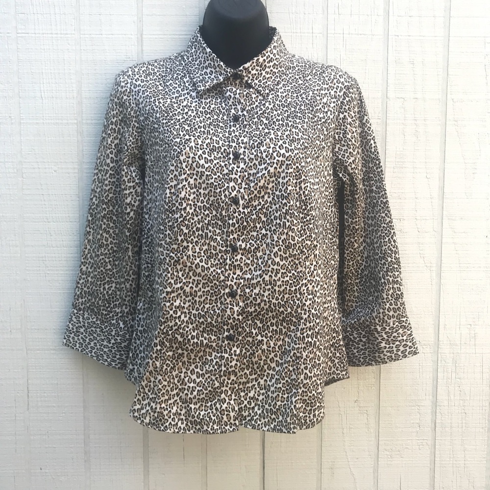 Talbots leopard print blouse